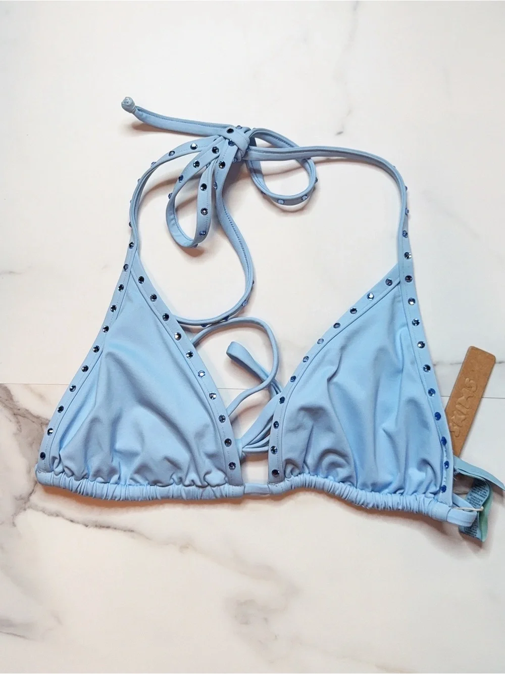 NWT Skims Rhinestone Swim Triangle Bikini Top